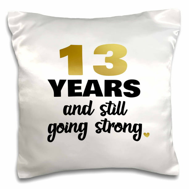 16 x 16 3D Rose 20Th Gold Text for Celebrating Wedding Anniversaries-20 Years Married Together Design Pillowcase 